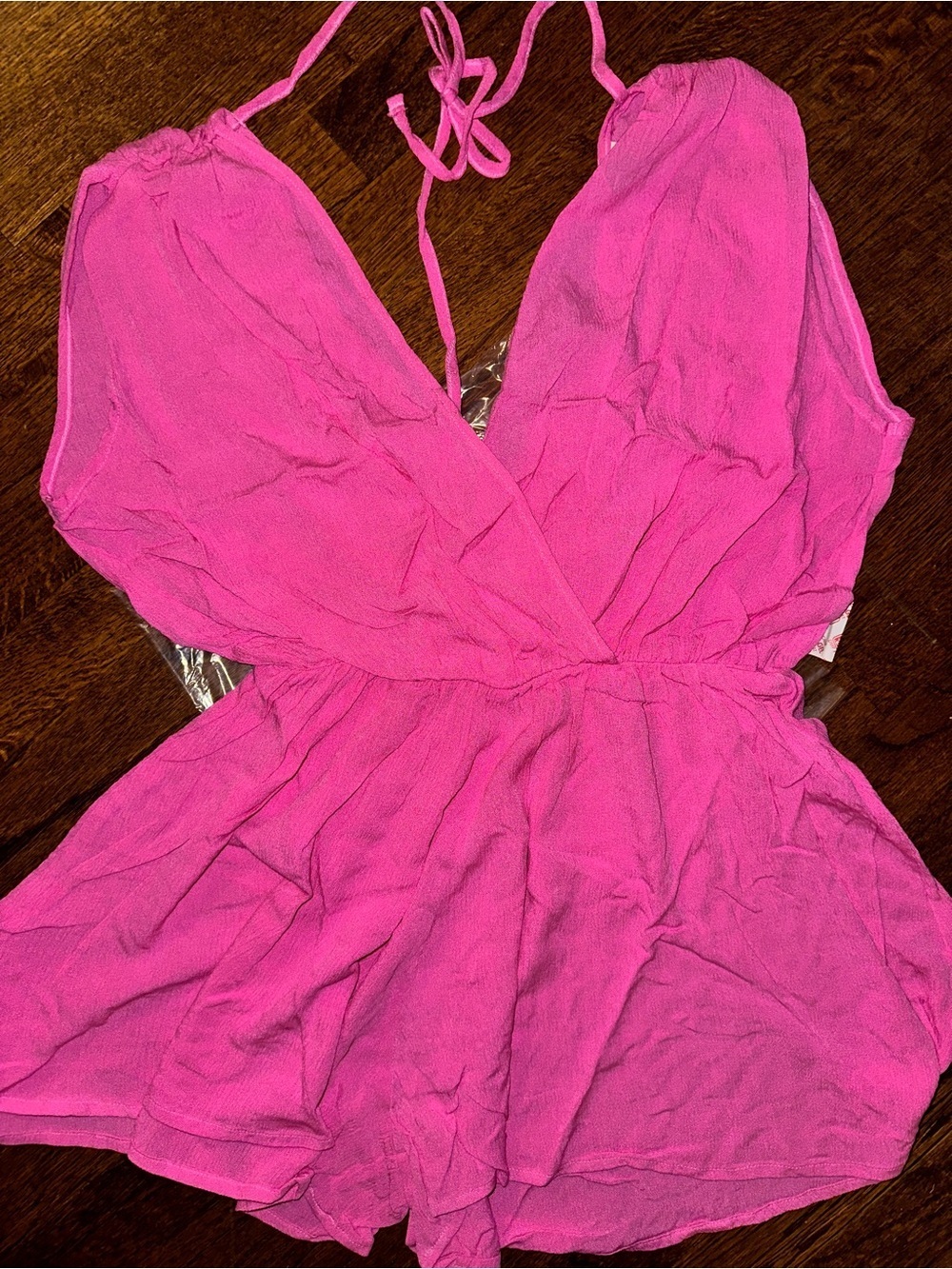 Zenana Bright Pink Romper - NWOT Small
